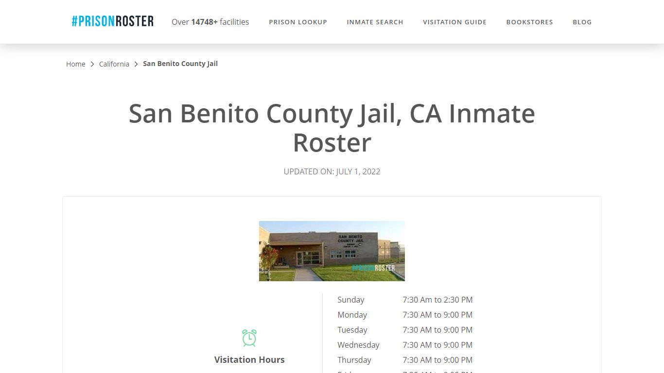 San Benito County Jail, CA Inmate Roster